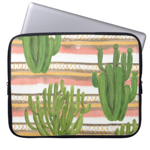 Cactus vattencolor, rand-bakgrund, sömlös platta laptop fodral