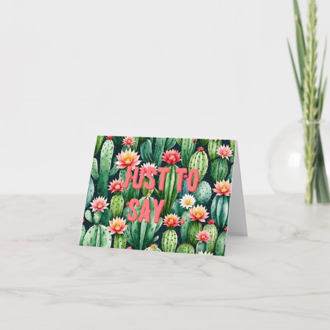 Cactus vattencolor Viktat tackkort (Framsida)