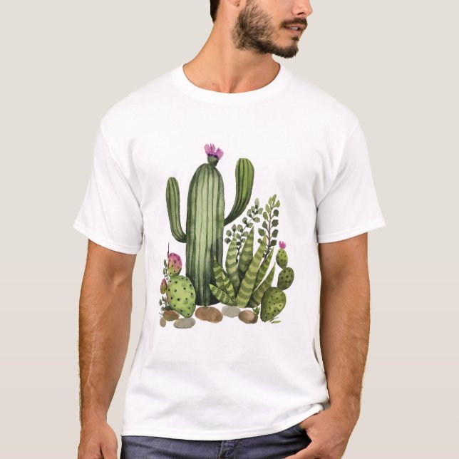 Cactus vattenfärg t shirt (Framsida)