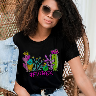 Cactus Vibes Watercolor Succulent Garden Whimsical T Shirt
