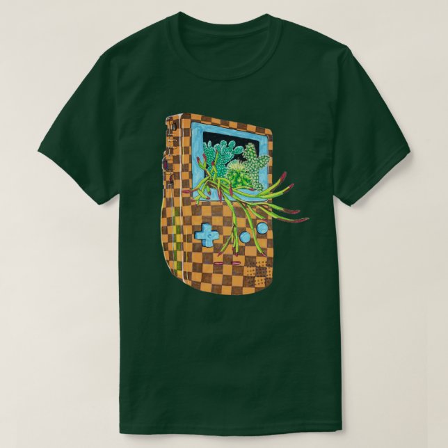 Cactus Video Game Terrarium T Shirt (Design framsida)