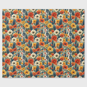 Cactus Vild Flowers in & Creams Presentpapper