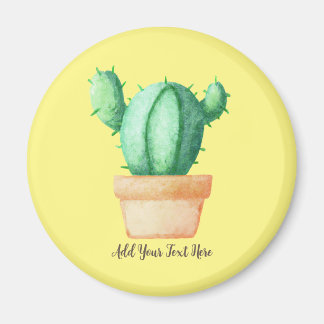 Cactus Watercolor Art - Plant Älskare T-Shirt Magnet