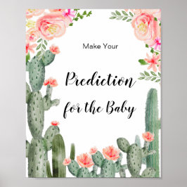 Cactus Watercolor-förutsägelser för baby Poster