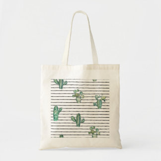 Cactus Watercolor: Vintage Pen Teckning. Tygkasse