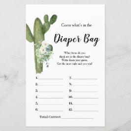Cactus White Flowers Taco om Kärlek Diaper Bag