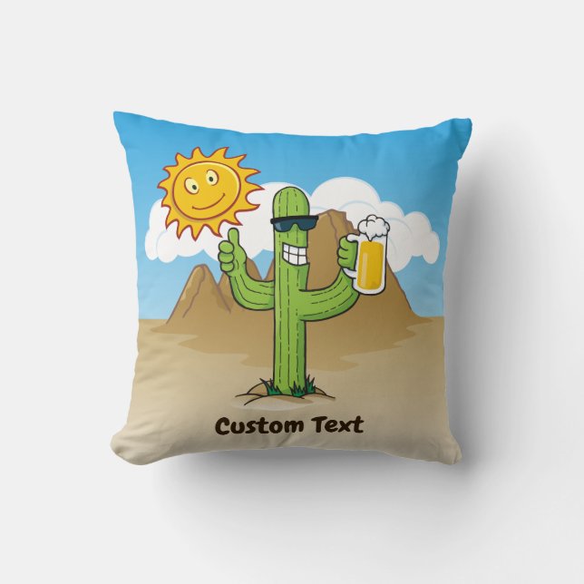 Cactus with Beer Kudde (Framsida)