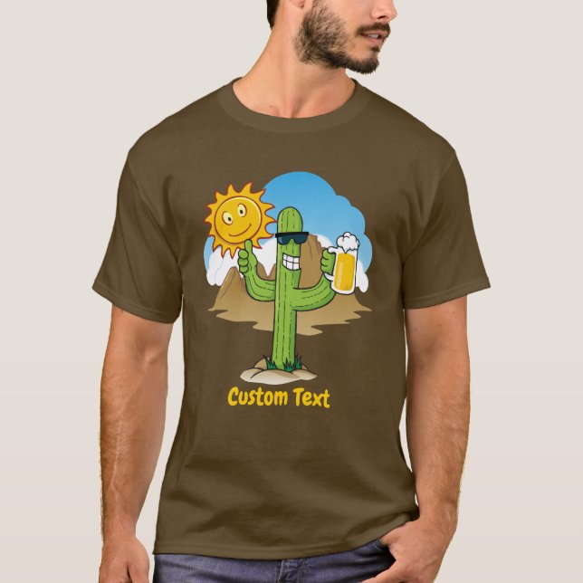 Cactus with Beer T Shirt (Framsida)