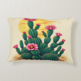 Cactus with Flowers Prydnadskudde