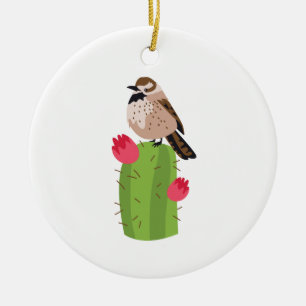 Cactus Wren Julgransprydnad Keramik