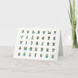Cactuses Succulents Plants Hand plockade botanique Kort