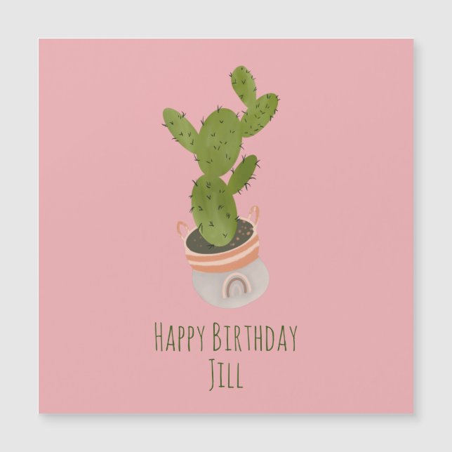 Cactusväxt regnbågskorg Handritad  (Framsida)