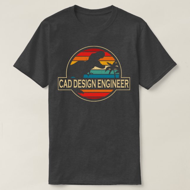 Cad Design Ingenjör Dinosaur T Shirt (Design framsida)