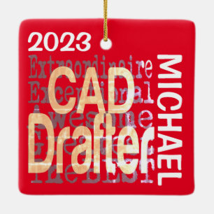 CAD Drafter Extraordinaire-ANPASSNINGSBAR Julgransprydnad Keramik