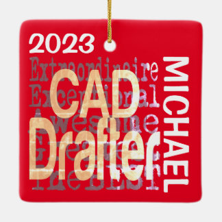 CAD Drafter Extraordinaire-ANPASSNINGSBAR Julgransprydnad Keramik