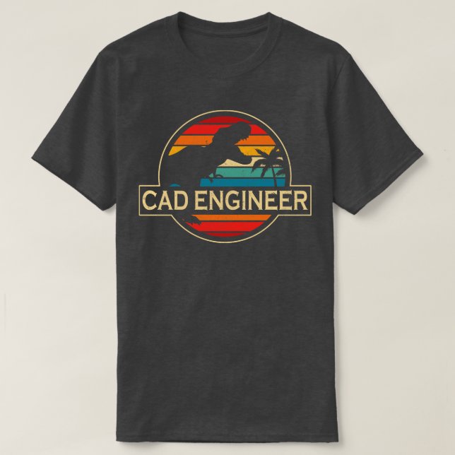Cad Ingenjör Dinosaur T Shirt (Design framsida)