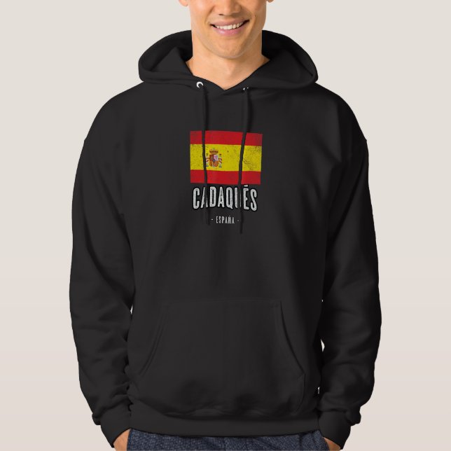 Cadaqus Spain Es Flagga City - Bandera Ropa - Hoodie (Framsida)