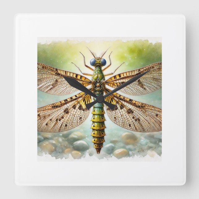 Caddisfly 241024IREF225 - Watercolor Fyrkantig Klocka (Framsida)