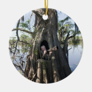 Caddo Lake, jaktblind Julgransprydnad Keramik