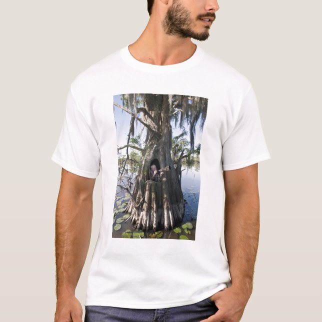 Caddo Lake, jaktblind T-shirt (Framsida)
