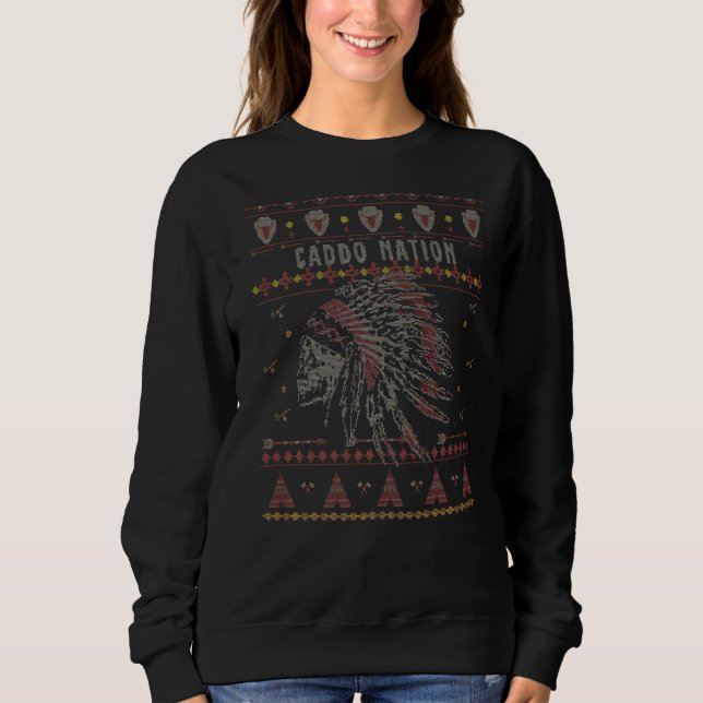 Caddo Nation Indian stam Ugly jul T Shirt (Framsida)