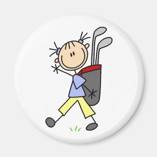 Caddy bär golfväskan Magnet (Framsidan)