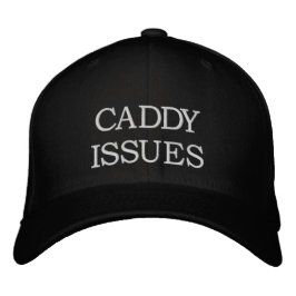 Caddy Issues Black & White Golf Hat Broderad Keps