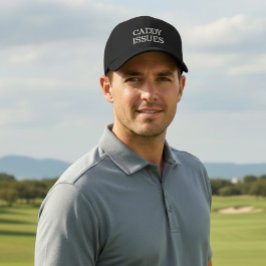 Caddy Issues Svart & Vit Golfhatt Broderad Keps