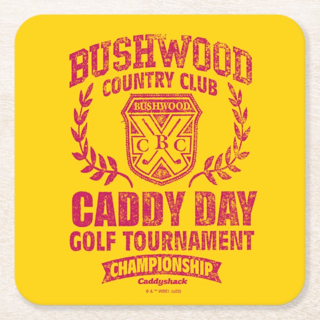 Caddyshack | Bushwood Land Klubb Caddy Day Golf Underlägg Papper Kvadrat (Framsidan)