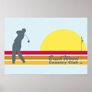 Caddyshack Bushwood Land Klubb Sunrise Poster