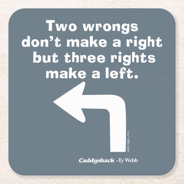 Caddyshack | Två fel gör ingen Höger Underlägg Papper Kvadrat (Framsidan)