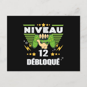 Cadeau 12 ans Anniversaire Gamer Niveau 12 Vykort