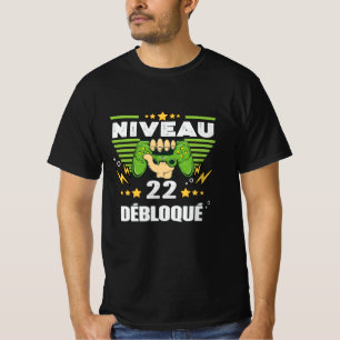 Cadeau 22 ans Anniversaire Gamer Niveau 22 T Shirt