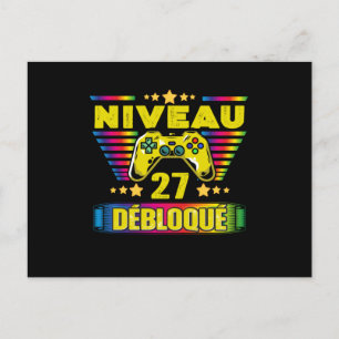 Cadeau 27 ans Anniversaire Gamer Niveau 27 Vykort