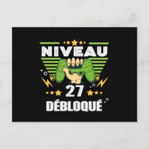 Cadeau 27 ans Anniversaire Gamer Niveau 27 Vykort