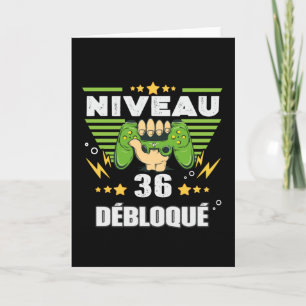 Cadeau 36 ans Anniversaire Gamer Niveau 36 Kort