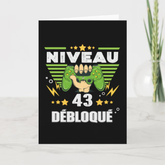 Cadeau 43 ans Anniversaire Gamer Niveau 43 Kort