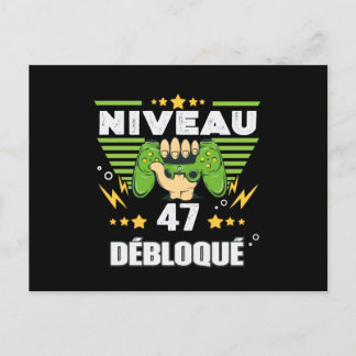 Cadeau 47 ans Anniversaire Gamer Niveau 47 Vykort