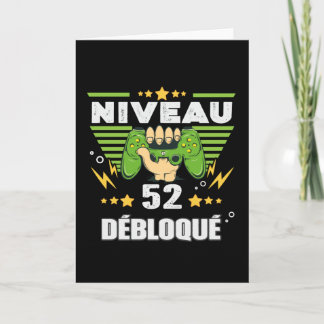 Cadeau 52 ans Anniversaire Gamer Niveau 52 Kort