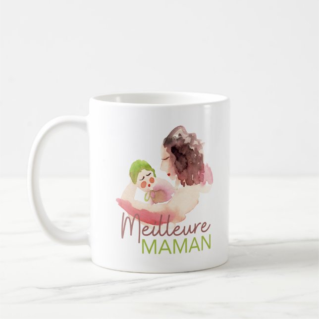 Cadeau fete des meres, meilleure maman, great mom kaffemugg (Vänster)