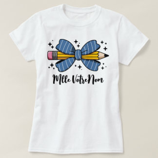Cadeau Nom Personnalisé Nœud Papillon & Crayon T Shirt