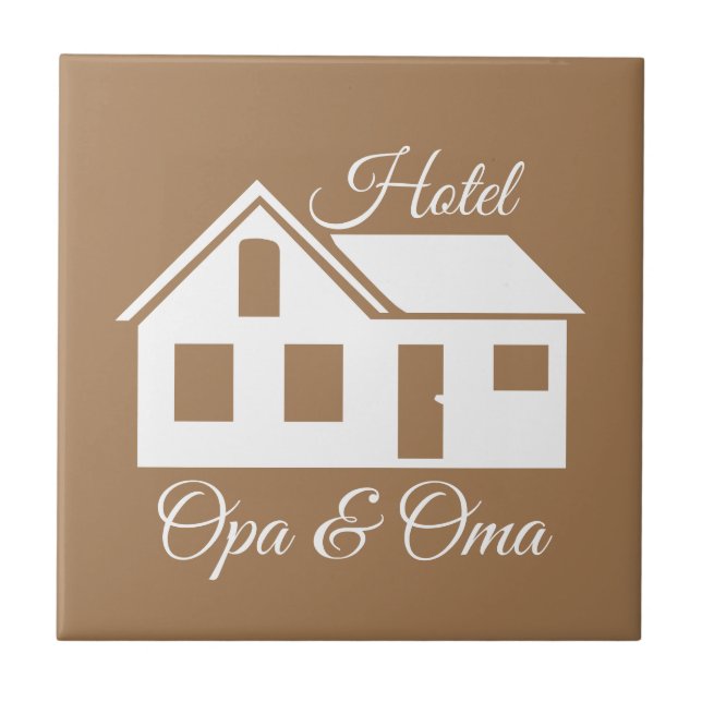 Cadeau tegel "Hotel Opa & Oma" Kakelplatta (Framsidan)