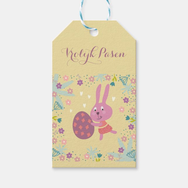 Cadeaulabel vrolijk pasen presentetikett (Framsidan)