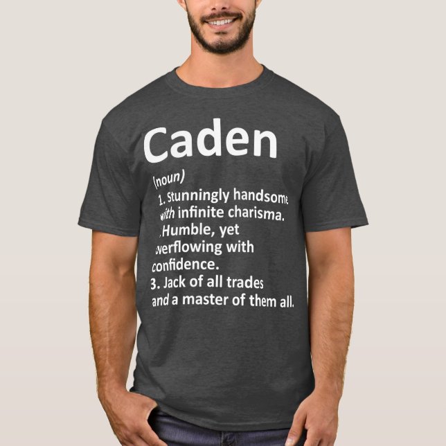 CADEN Definition Personalized Name Funny Gift T Shirt (Framsida)