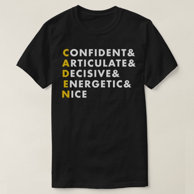Caden Personlig Namn Gift T Shirt (Design framsida)
