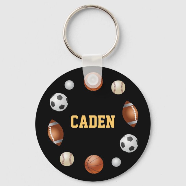 Caden World of Sports Nyckelring - Black (Framsida)