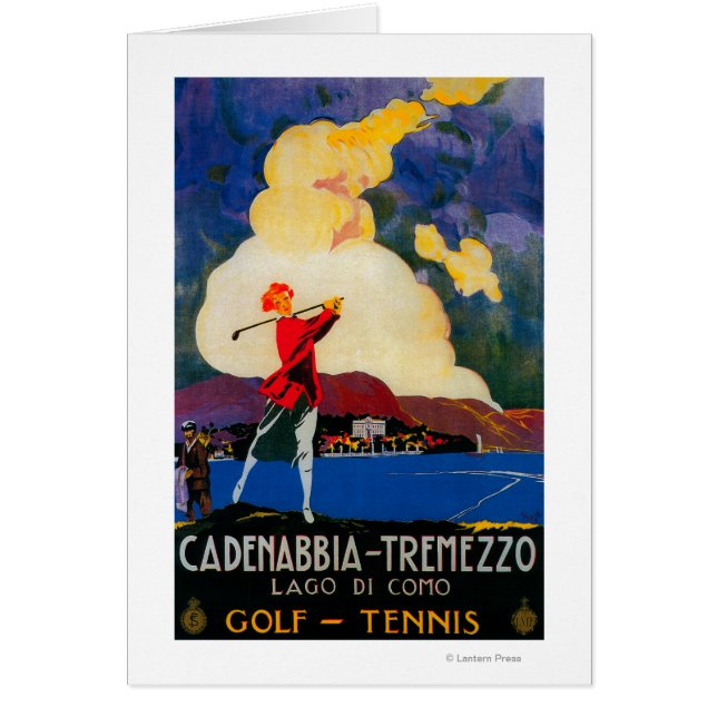 CadenabbiaTremezzo Vintage AffischEuropa Hälsningskort (Framsidan)