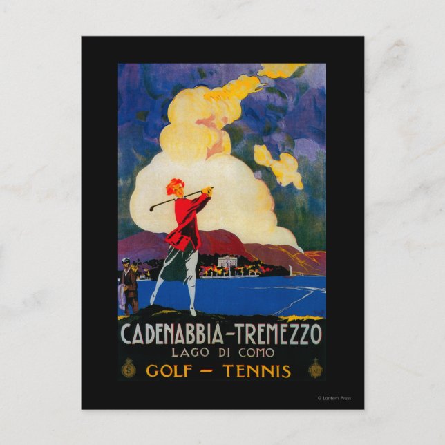 CadenabbiaTremezzo Vintage PosterEurope Vykort (Framsida)