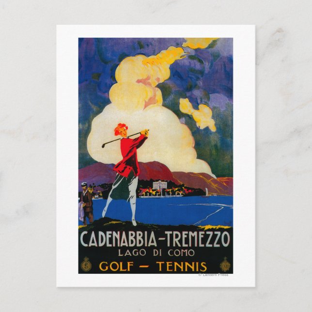 CadenabbiaTremezzo Vintage PosterEurope Vykort (Framsida)