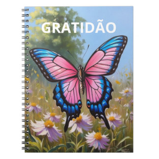 Caderno (80 Páginas, P&B) Borboleta Anteckningsbok